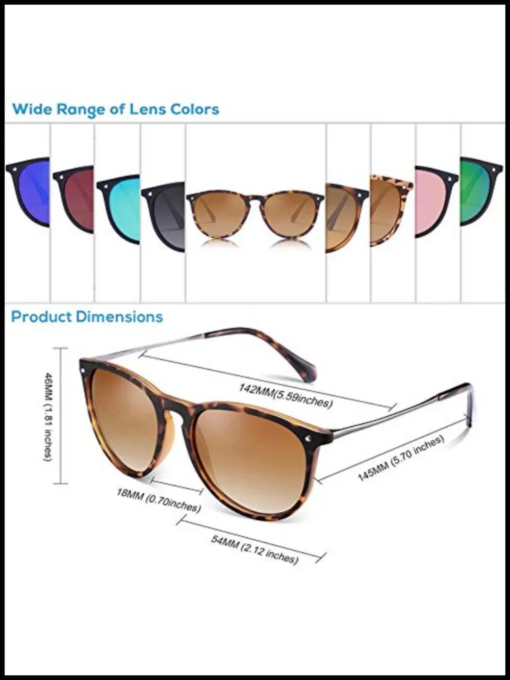 Classic Polarized Sunglasses UV Protection Retro Designer Style